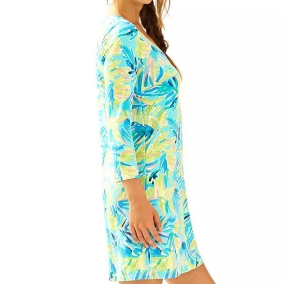 EEUC Lilly Pulitzer Devon Scoop Neck‎ Dress in Multi Serenity Now Size SMALL - Picture 2 of 7